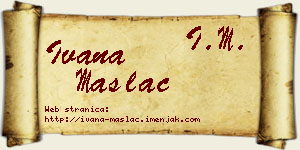 Ivana Maslać vizit kartica